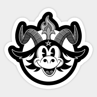 Blackcraft cute Atheist Baphomet Satan goat Retro Cartoon Lucifer Sticker